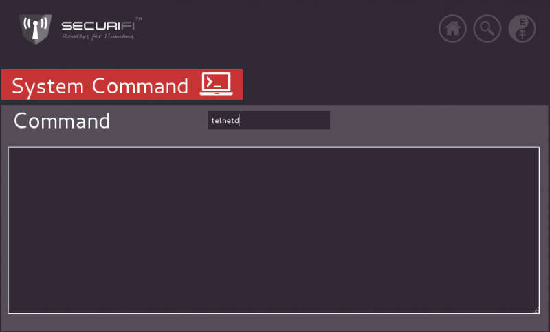 Type "telnetd" in the command box
